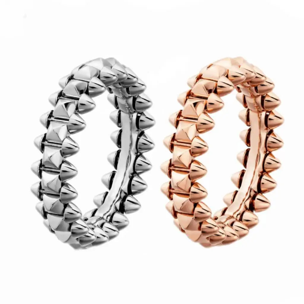 Seiko Rose Gold Plated Rivet Ring with Rotatable Bullet Design High-End Light Luxury Niche Finger Ring