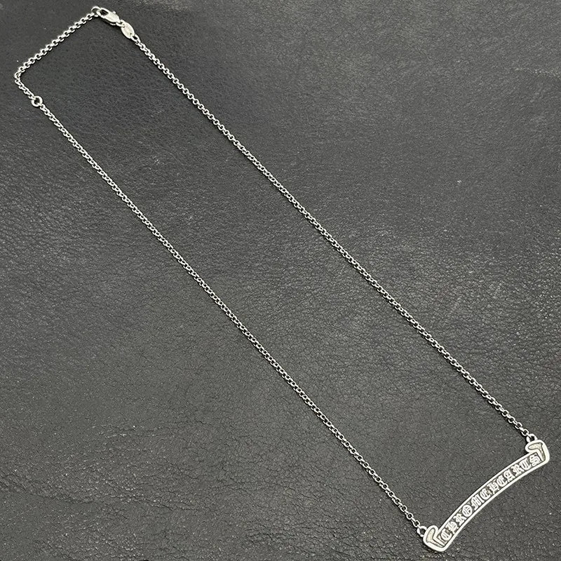 KK Jewelry Wholesale Trendy Retro Old Scroll Necklace Men and Women 22K Gold Pendant Classic Collarbone Chain