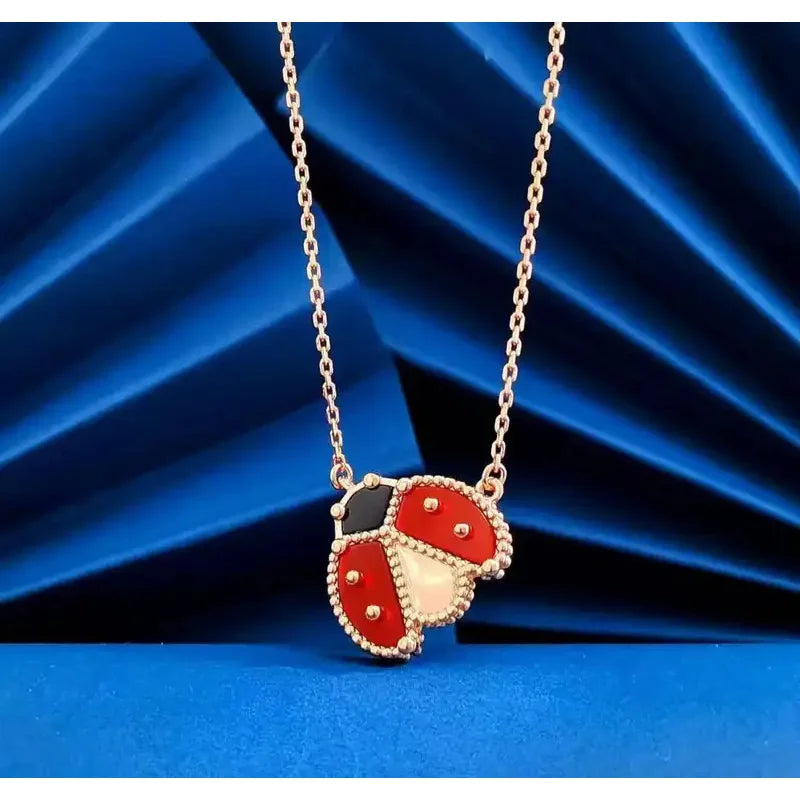 The 2025 New Ladybug Necklace for Plum Blossom Women Exudes a Sense of Fashion, Light Luxury and High-End, with an Ins Personali