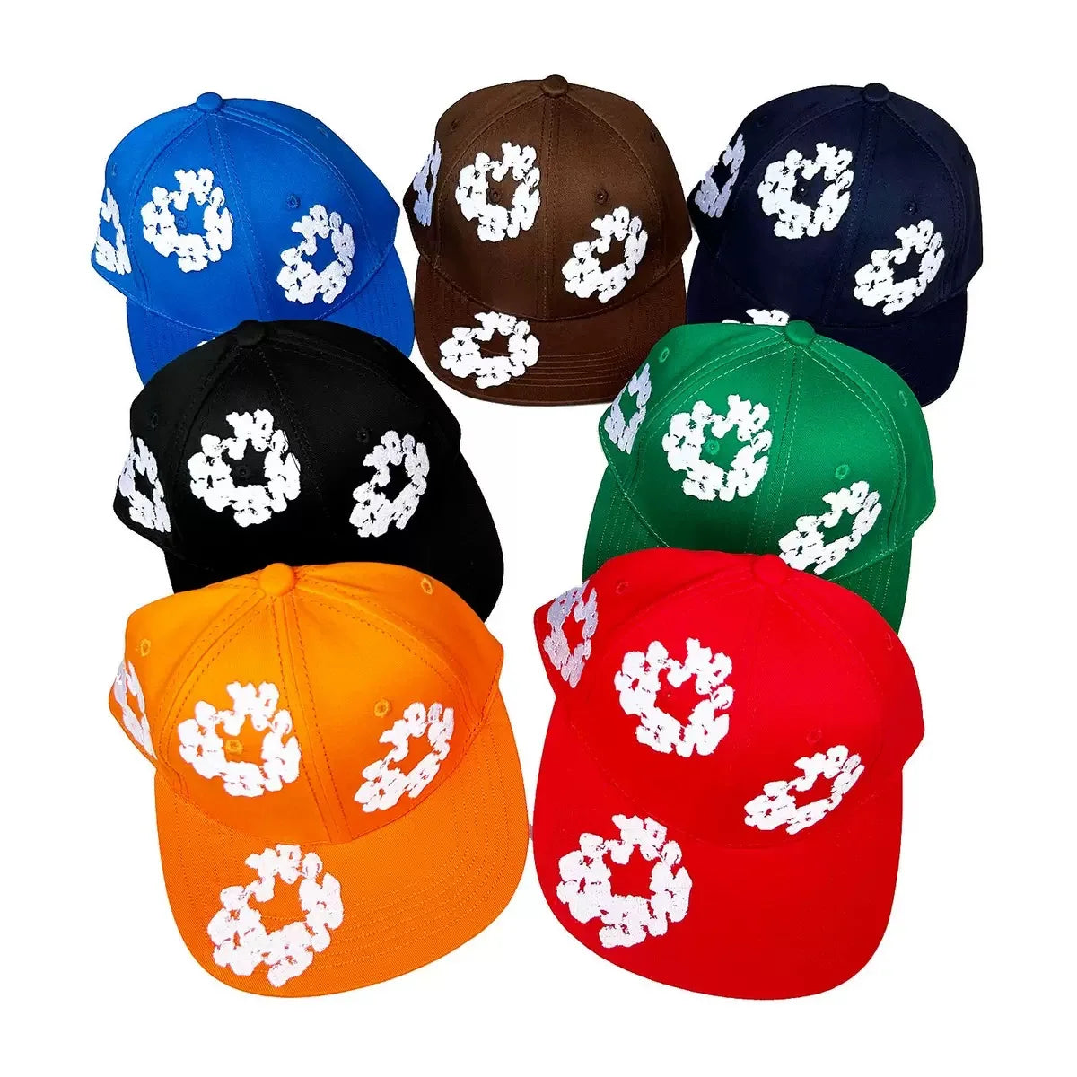 Brand Matching Hat, Kapok Flower Embroidered Baseball Cap, Sun Hat, Flat Edge Hat, Clothing Set Matching Hat