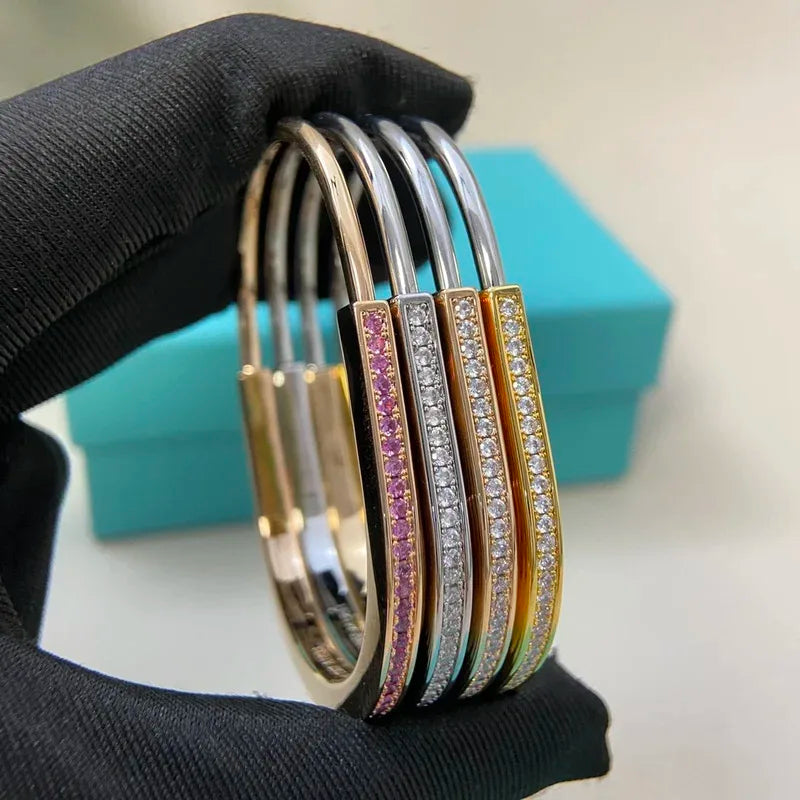 2025 New Semi-Diamond U Lock Bracelet Unique Simple Light Luxury Niche Bracelet for Women'S Exquisite High-Quality Jewelry Gifts
