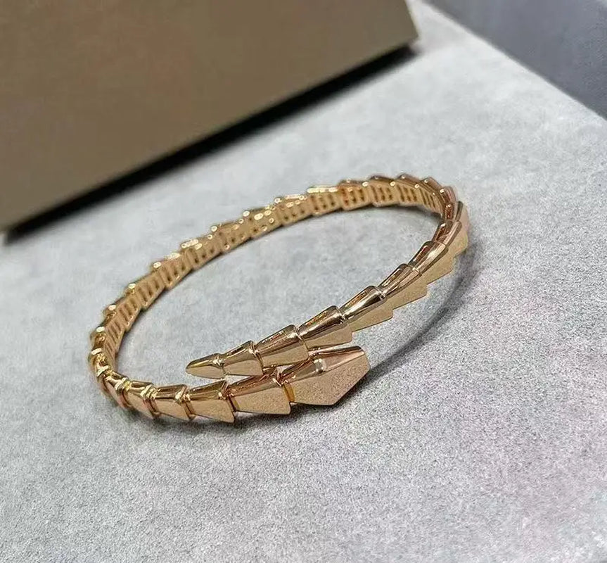2025 S925 Sterling Silver Lovers Drilling Surface Fine Snake Bracelet Jewelry Fashion Delicate Simple Couple Gathering Gift