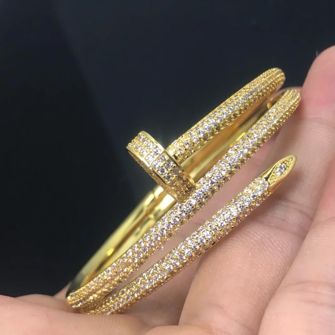 2025 Ka Ka High Version of the New Three-Circle Full Diamond Nail Bracelet Female High Fashion Everything with Light Luxury Brac