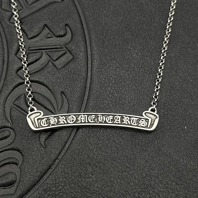 KK Jewelry Wholesale Trendy Retro Old Scroll Necklace Men and Women 22K Gold Pendant Classic Collarbone Chain