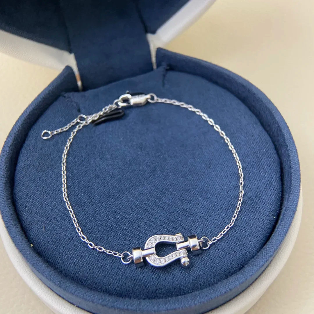 2025 New Half Full Drill Mini Horseshoe Bracelet Simple Light Luxury Niche Bracelet for Women Fashion High Quality Jewelry Gifts