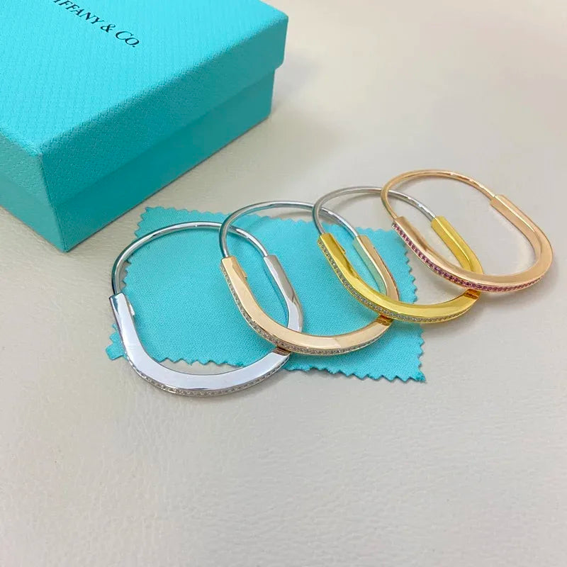 2025 New Semi-Diamond U Lock Bracelet Unique Simple Light Luxury Niche Bracelet for Women'S Exquisite High-Quality Jewelry Gifts
