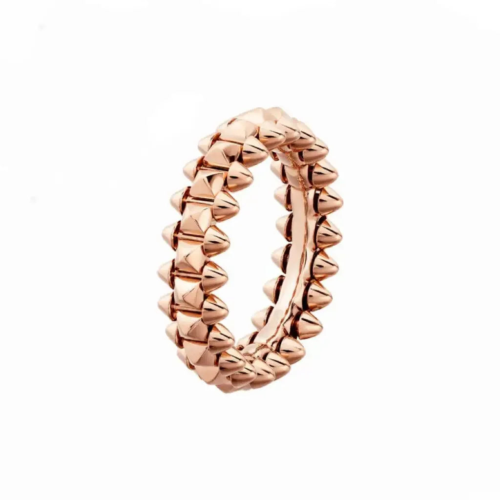 Seiko Rose Gold Plated Rivet Ring with Rotatable Bullet Design High-End Light Luxury Niche Finger Ring