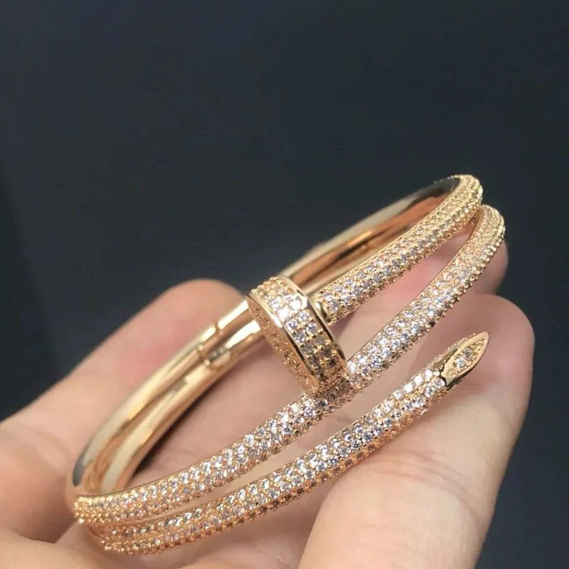 2025 Ka Ka High Version of the New Three-Circle Full Diamond Nail Bracelet Female High Fashion Everything with Light Luxury Brac