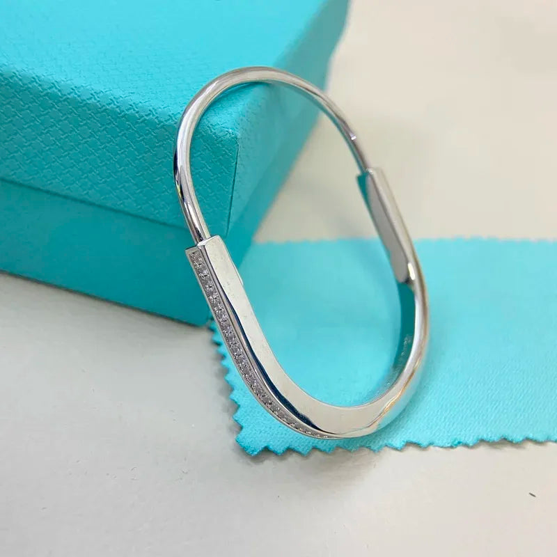 2025 New Semi-Diamond U Lock Bracelet Unique Simple Light Luxury Niche Bracelet for Women'S Exquisite High-Quality Jewelry Gifts