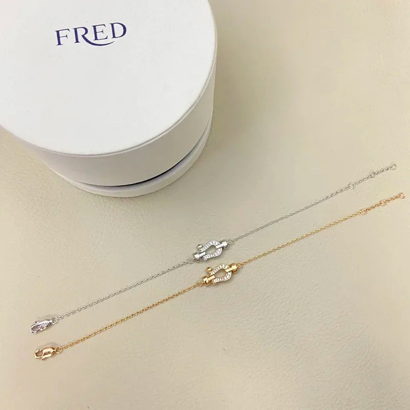 2025 New Half Full Drill Mini Horseshoe Bracelet Simple Light Luxury Niche Bracelet for Women Fashion High Quality Jewelry Gifts