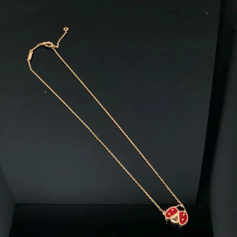The 2025 New Ladybug Necklace for Plum Blossom Women Exudes a Sense of Fashion, Light Luxury and High-End, with an Ins Personali