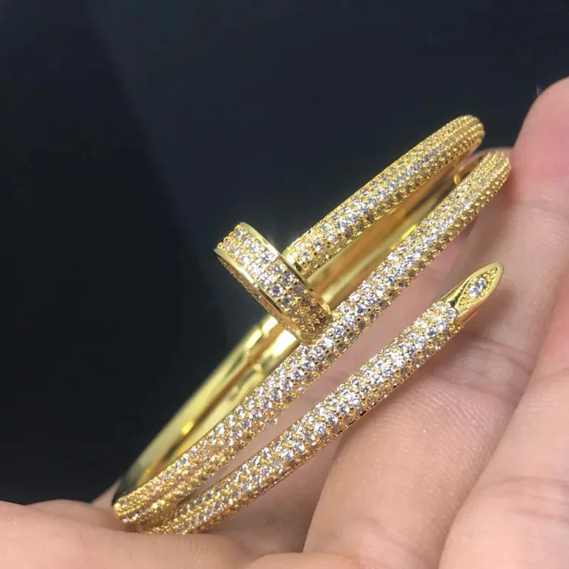 2025 Ka Ka High Version of the New Three-Circle Full Diamond Nail Bracelet Female High Fashion Everything with Light Luxury Brac