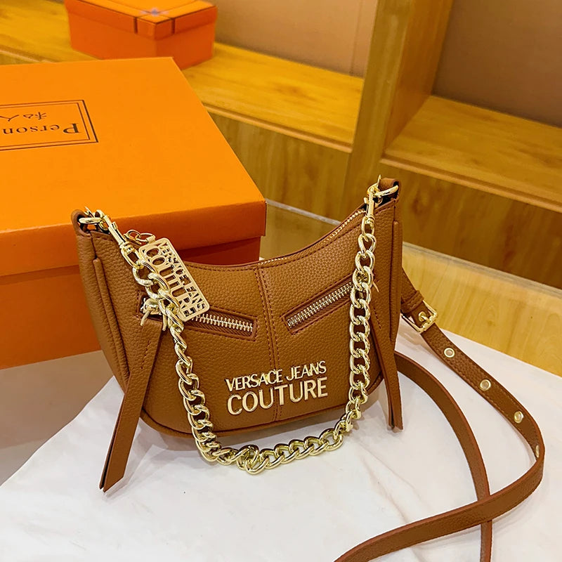 Popular Leather Shoulder Bag Designed for Ladies, Featuring Classic Elegant Style and Famous Designer Inspiration, Very Chic