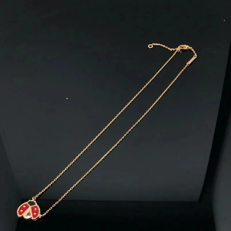The 2025 New Ladybug Necklace for Plum Blossom Women Exudes a Sense of Fashion, Light Luxury and High-End, with an Ins Personali