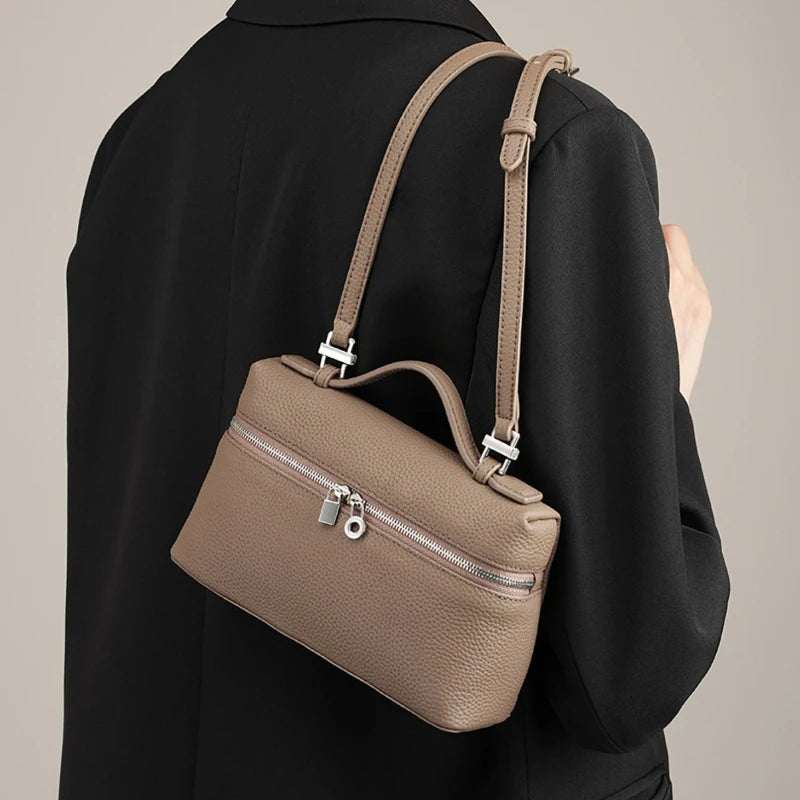 LP19 Lunch Box Bag, PU Leather Mini Fashionable Women'S Bag, 2025 New Portable Box Bag, Single Shoulder Crossbody Small Bag