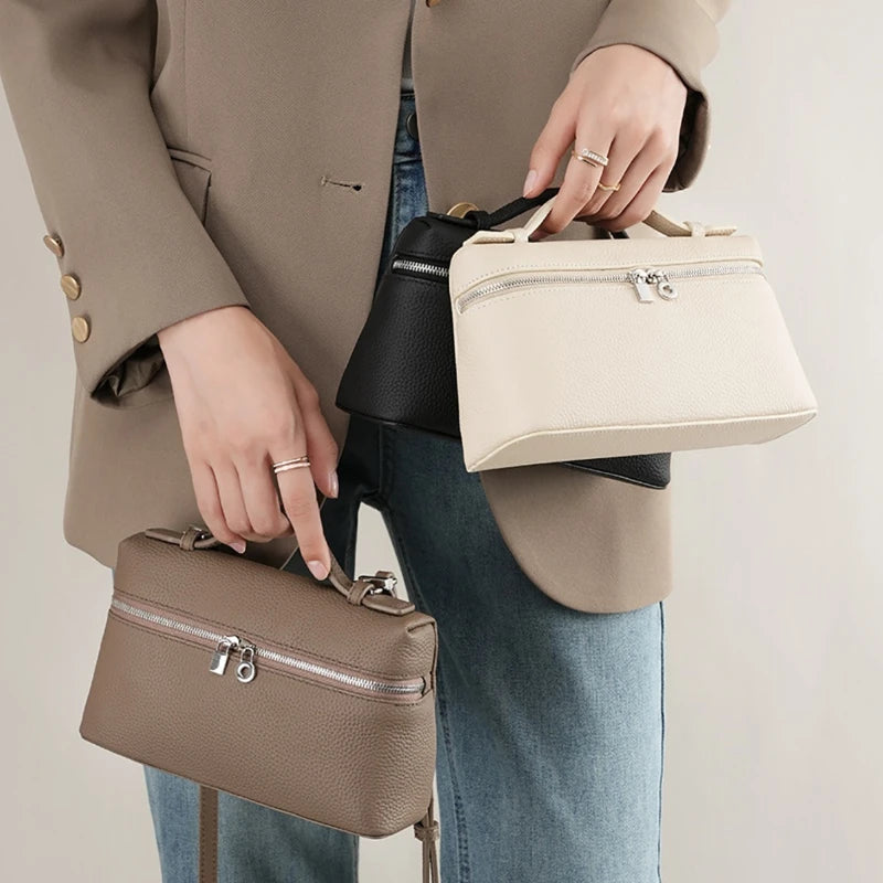 LP19 Lunch Box Bag, PU Leather Mini Fashionable Women'S Bag, 2025 New Portable Box Bag, Single Shoulder Crossbody Small Bag
