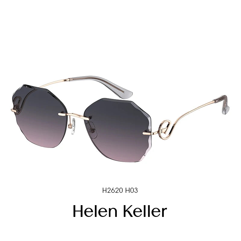 Helen Keller's new trendy fashion sunglasses women's irregular elegant three-dimensional sunglasses