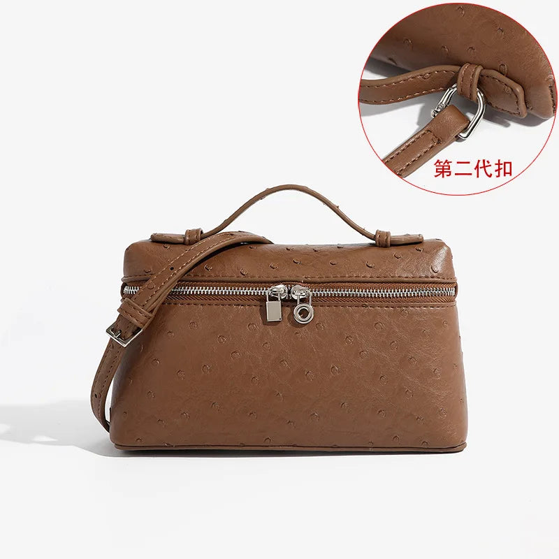 LP19 Lunch Box Bag, PU Leather Mini Fashionable Women'S Bag, 2025 New Portable Box Bag, Single Shoulder Crossbody Small Bag