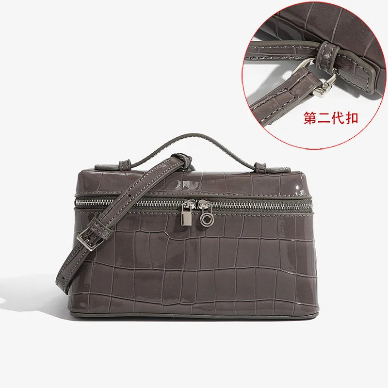 LP19 Lunch Box Bag, PU Leather Mini Fashionable Women'S Bag, 2025 New Portable Box Bag, Single Shoulder Crossbody Small Bag