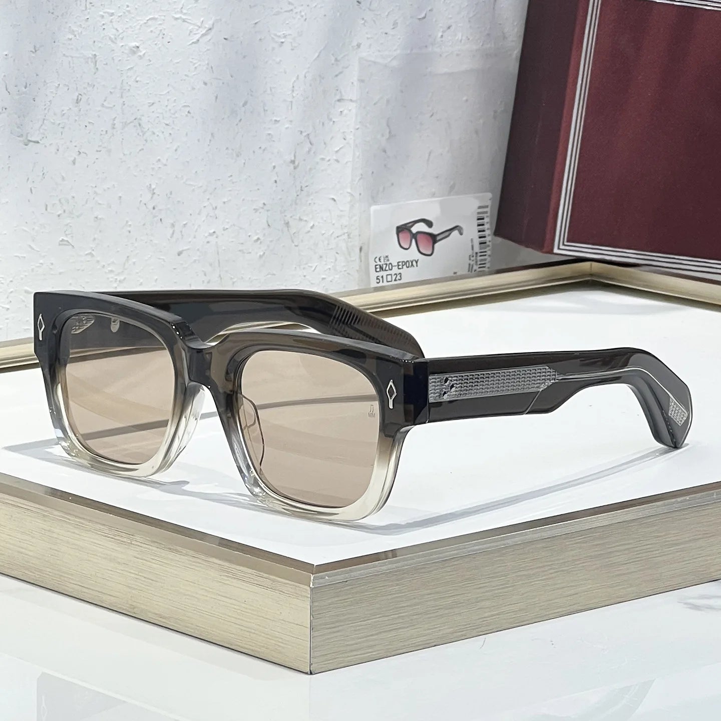 JMM ENZO-EPOXY Retro Sunglasses Japanese Handmade Designer Glasses Classic Square