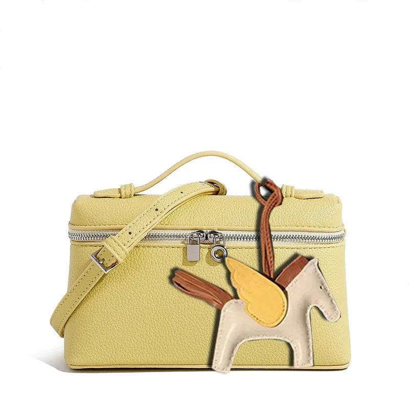 LP19 Lunch Box Bag, PU Leather Mini Fashionable Women'S Bag, 2025 New Portable Box Bag, Single Shoulder Crossbody Small Bag