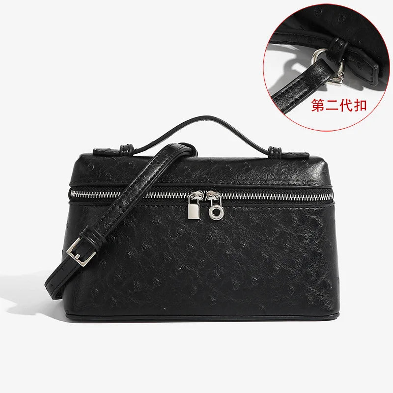 LP19 Lunch Box Bag, PU Leather Mini Fashionable Women'S Bag, 2025 New Portable Box Bag, Single Shoulder Crossbody Small Bag
