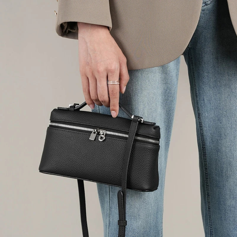 LP19 Lunch Box Bag, PU Leather Mini Fashionable Women'S Bag, 2025 New Portable Box Bag, Single Shoulder Crossbody Small Bag