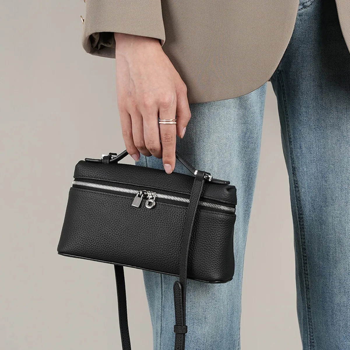 LP19 Lunch Box Bag, PU Leather Mini Fashionable Women'S Bag, 2025 New Portable Box Bag, Single Shoulder Crossbody Small Bag