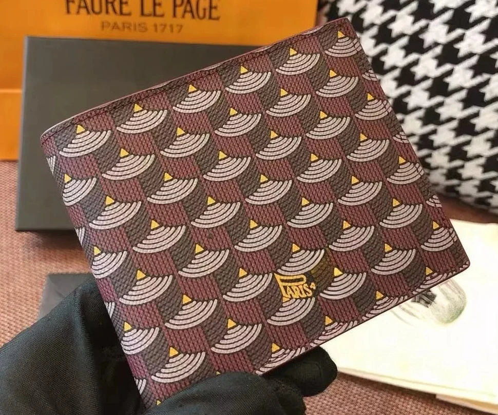 New Fish Scale Pattern Printed Wallet, Genuine Leather Card Holder, Canvas Coin Purse, Small Bag for Men and Women