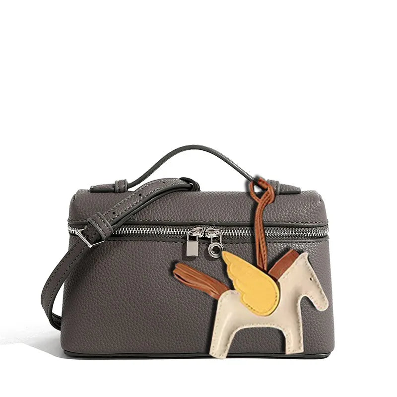 LP19 Lunch Box Bag, PU Leather Mini Fashionable Women'S Bag, 2025 New Portable Box Bag, Single Shoulder Crossbody Small Bag