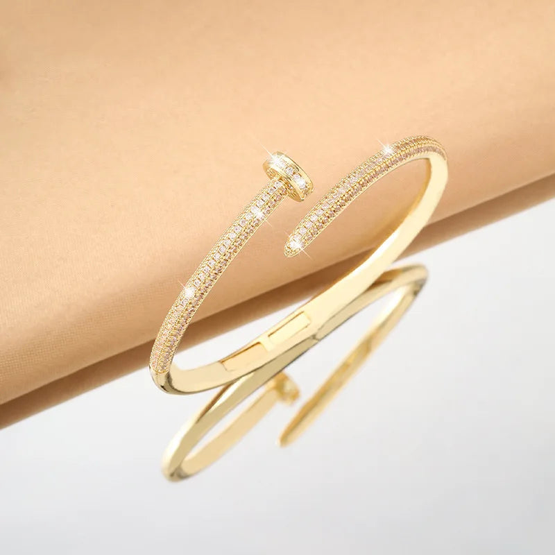 Diamond Micro-Set Zircon Ultra-Shiny Nail Bracelet ✨