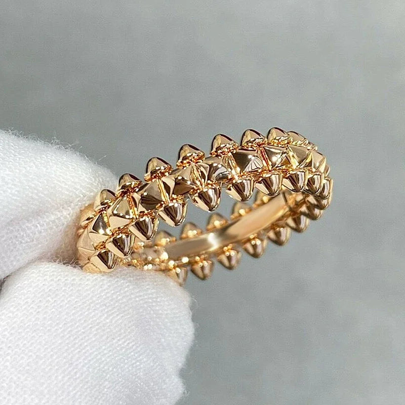 Hot Selling Classic 925 Sterling Silver Rivet Ring for Women'S Punk Personality Fashion Luxury Jewelry Party Gift