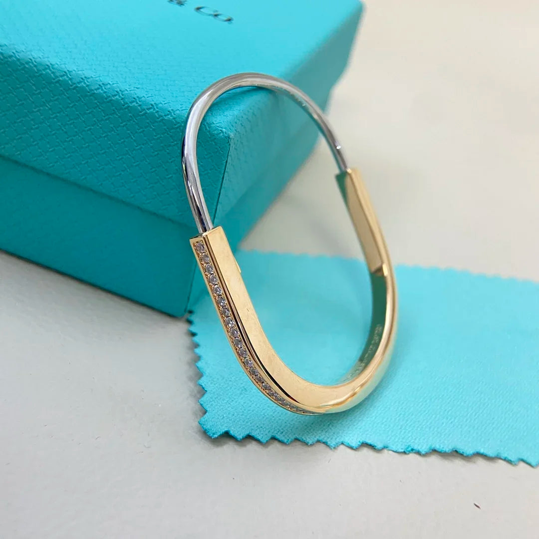 2025 New Semi-Diamond U Lock Bracelet Unique Simple Light Luxury Niche Bracelet for Women'S Exquisite High-Quality Jewelry Gifts