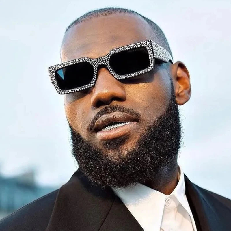 Luxury Square Sunglasses Women Men Fashion Diamond Rectangle Brand Designer Glitter Sun Glasses UV400 Shades Eyeglasses
