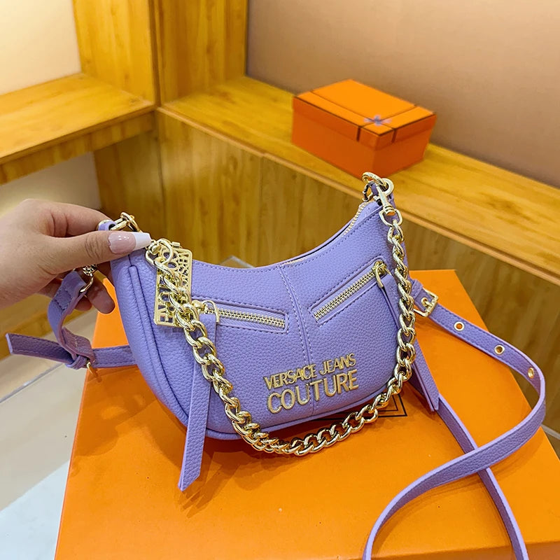 Popular Leather Shoulder Bag Designed for Ladies, Featuring Classic Elegant Style and Famous Designer Inspiration, Very Chic