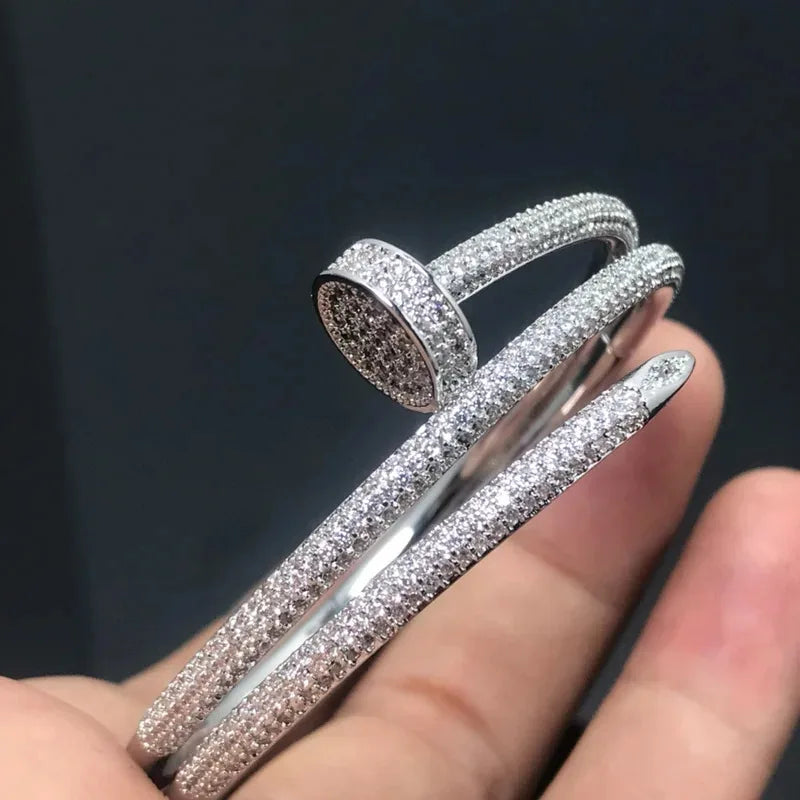 2025 Ka Ka High Version of the New Three-Circle Full Diamond Nail Bracelet Female High Fashion Everything with Light Luxury Brac