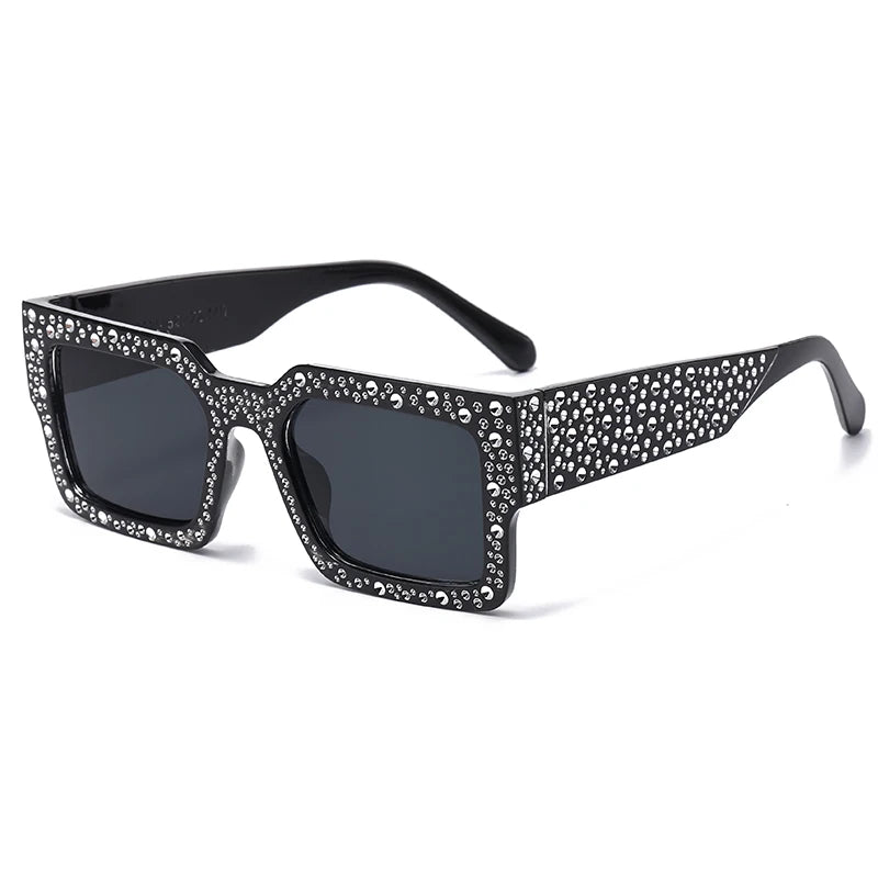 Luxury Square Sunglasses Women Men Fashion Diamond Rectangle Brand Designer Glitter Sun Glasses UV400 Shades Eyeglasses