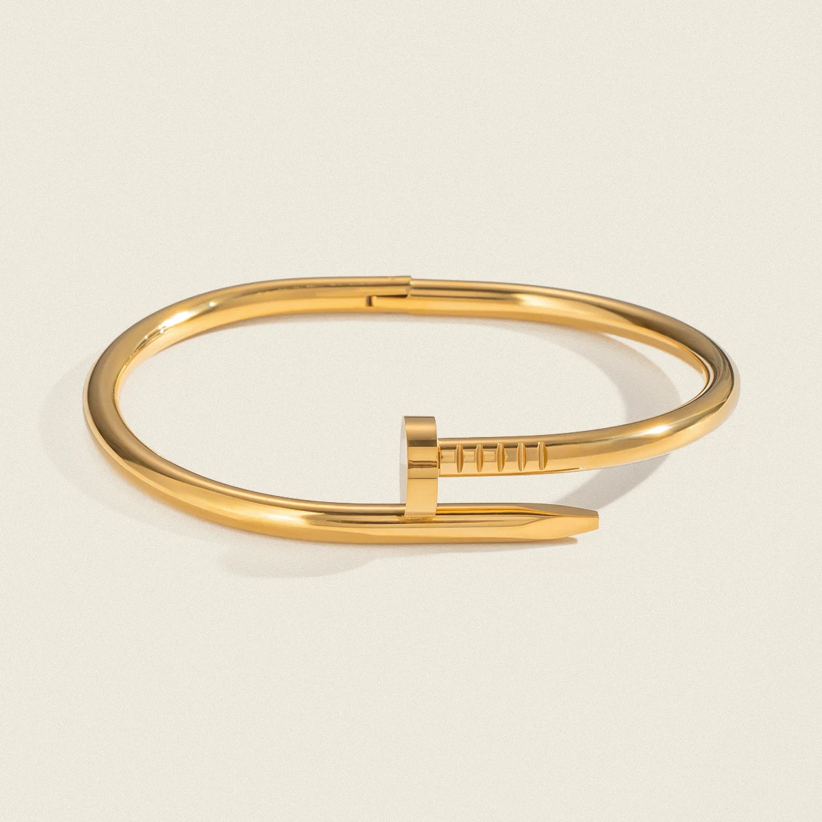 Vintage Minimalism Stainless Steel Nail Bangle for Women 18K Gold Plated Waterproof Charm Jewlry Wholesale