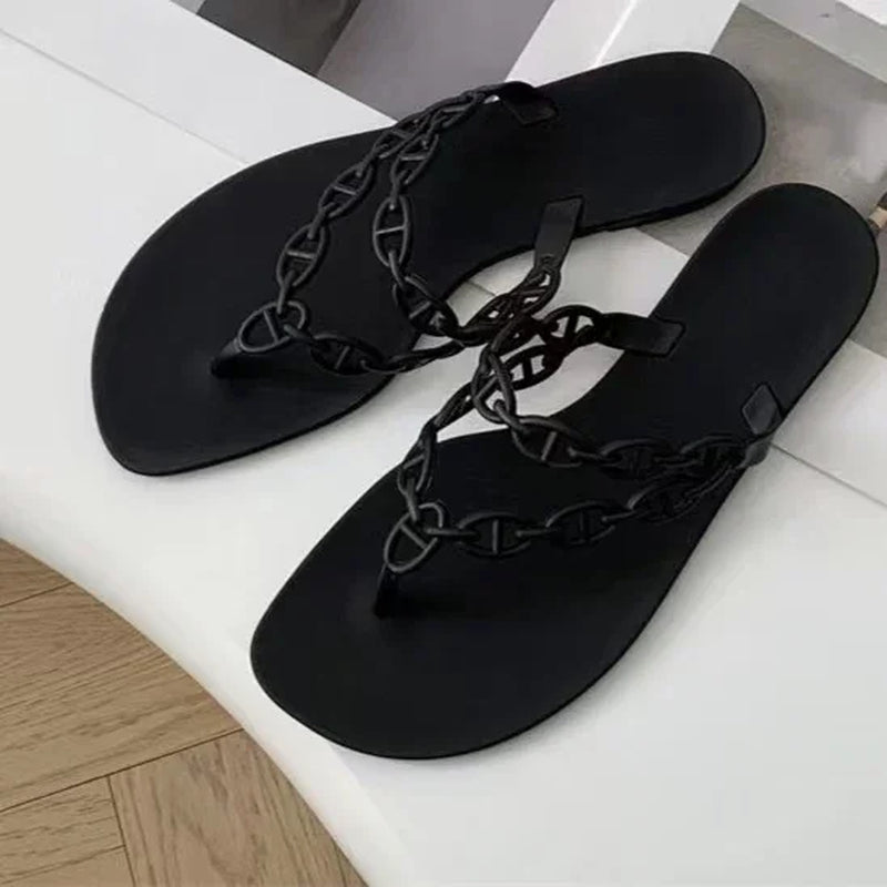 2025 Summer Women Slippers Bow Flip Flops Rivet Flats Sandals Outdoor Transparent Crystal Beach Shoes Female Open Toe Shoes