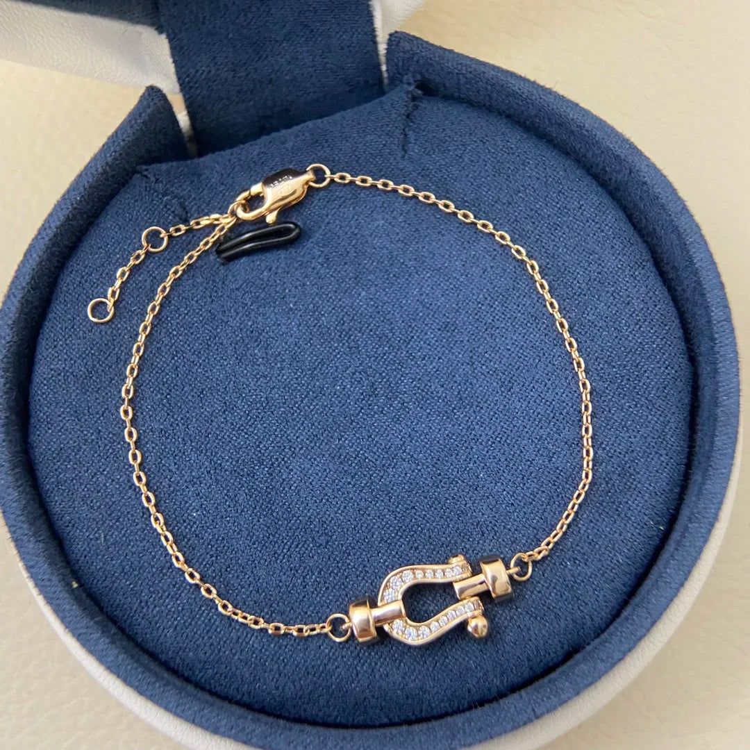 2025 New Half Full Drill Mini Horseshoe Bracelet Simple Light Luxury Niche Bracelet for Women Fashion High Quality Jewelry Gifts