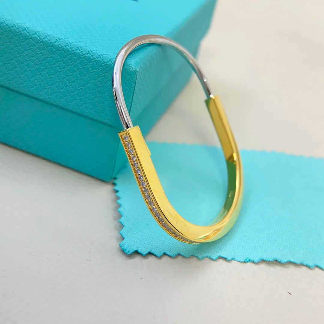 2025 New Semi-Diamond U Lock Bracelet Unique Simple Light Luxury Niche Bracelet for Women'S Exquisite High-Quality Jewelry Gifts