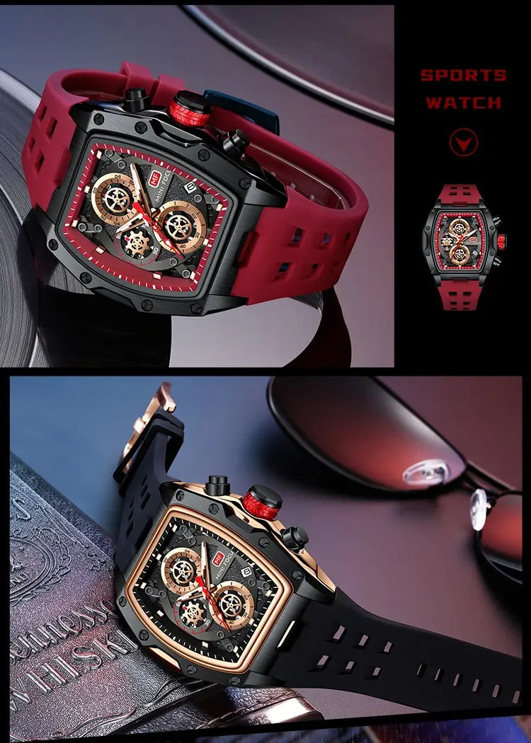 Luxury Rm Style Chronograph Mens Watch With Curved Glass And Openwork Design✨