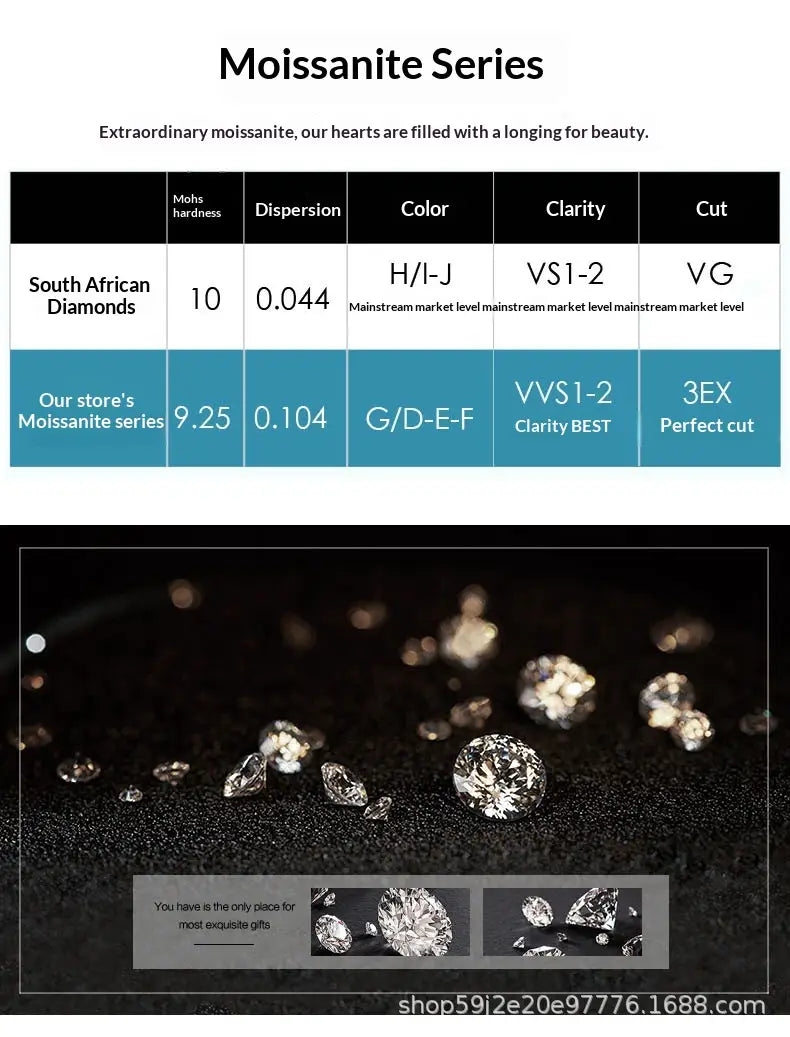 S925 Sterling Silver Snowflake Stud Earrings For Women With Moissanite ✨