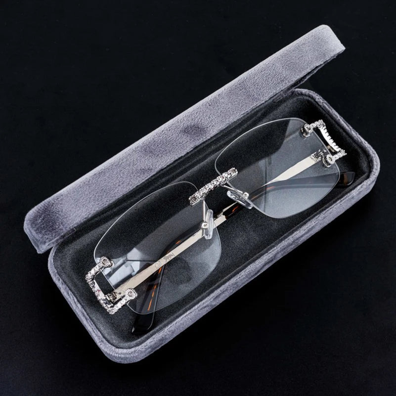 Trendy 5A Zircon Copper Sunglasses Women Men Plated 18K Gold Bling Eyeglasses No Lens Glasses Ins 2022 Jewelry