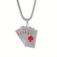 Hip Hop Style Poker Card Pendant Necklace  Stainless Steel✨