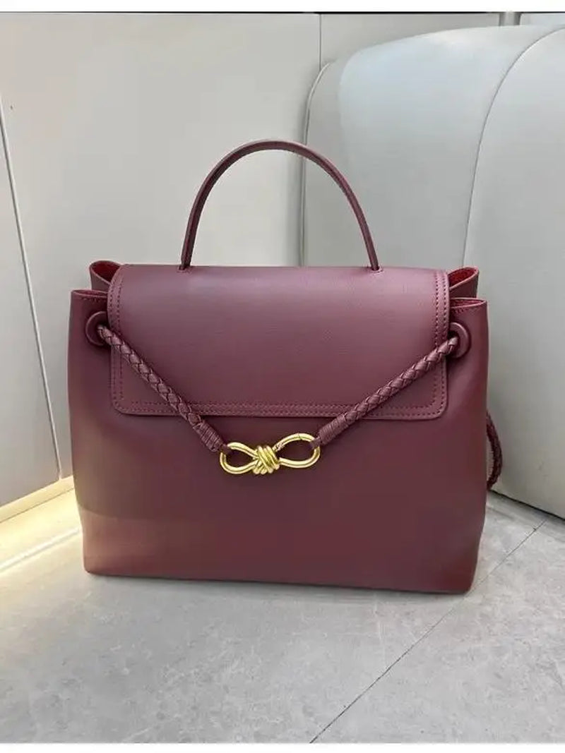 2025 New Handwoven Genuine Leather Flat Weave Handbag Large Capaci Single Oulder Slant Cross Tote Bag for Women
