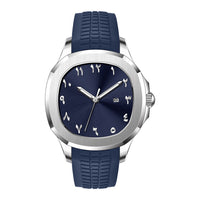 Classic Silicone Strap Square Business Men'S Watch Stainless Steel Case ⏱️