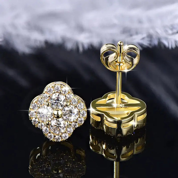 14K Gold Filled Four-Leaf Clover Earrings