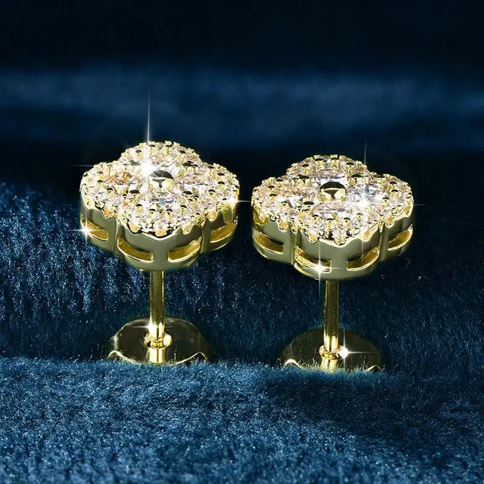 14K Gold Filled Four-Leaf Clover Earrings