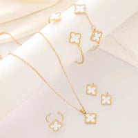 Clover Earrings, Necklace, Bracelet & Ring Jewelry Set✨